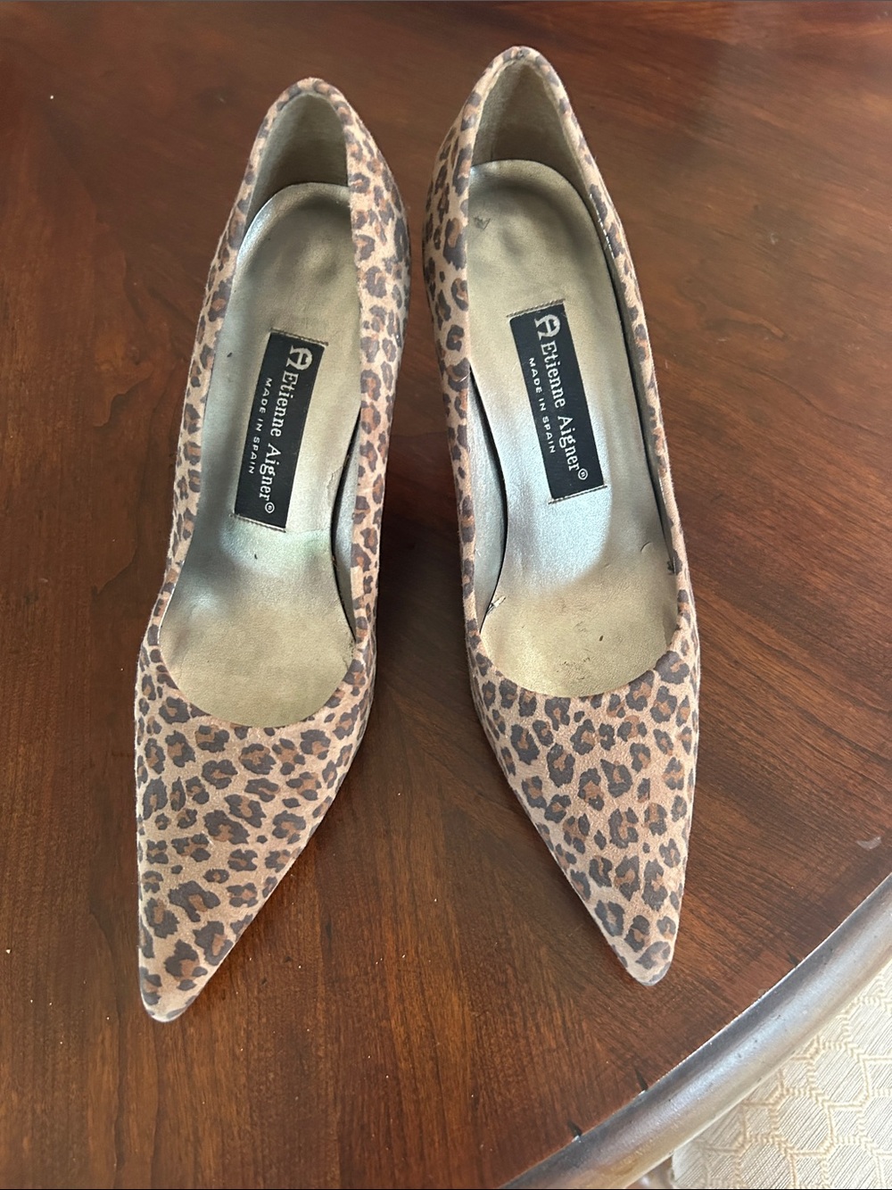Etienne Aigner Leopard-Print Pointed Toe Pumps - Brown/Tan